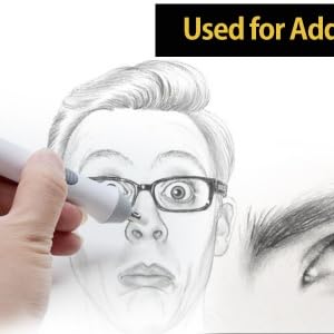 Battery Operated Electric Eraser - Automatic Portable Eraser Pen with 22 Replaceable Rubber Refills for Graphite & Technical Drawing (Black) | Perfect for Artists, Architects & Drafting Professionals