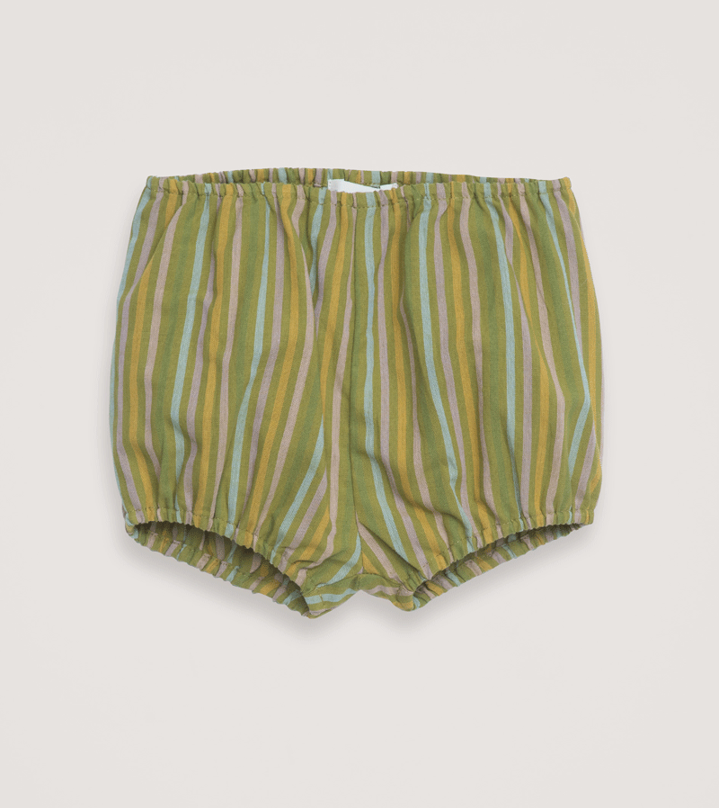 Serendipity Garden Stripe Bloomers - Floral Print Cotton Shorts for Women | Perfect for Spring Gardening, Outdoor Picnics & Summer Vacations