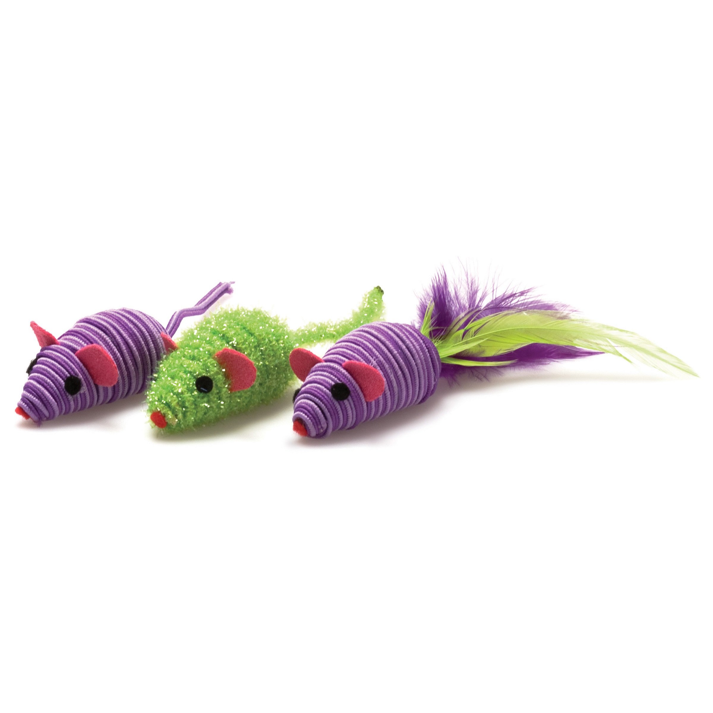 OurPet's Three Twined Mice Catnip Toys for Indoor Cats - Fun Interactive Play for Kittens & Adult Cats - Perfect for Scratching, Chasing & Mental Stimulation