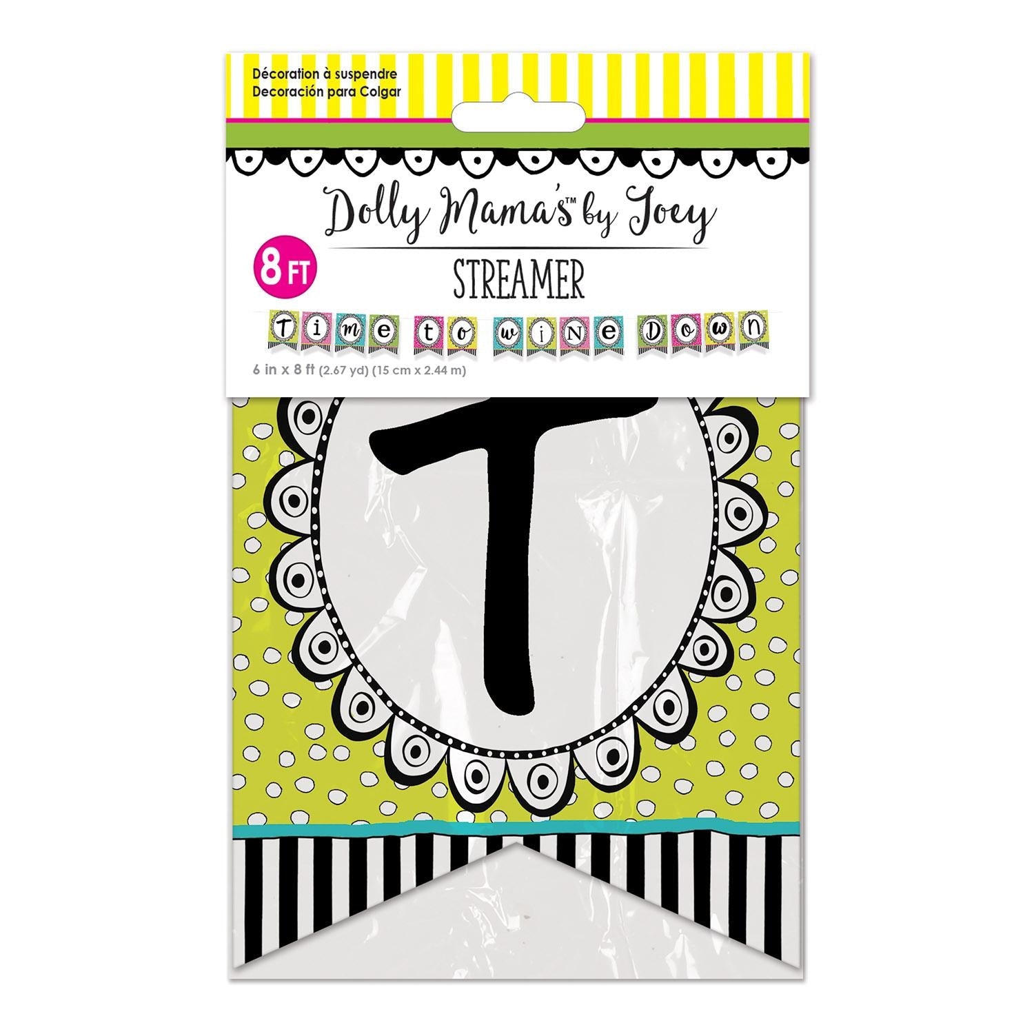 12 Pack Beistle Dolly Mama's Wine Celebration Party Streamers - Colorful Decorations for Birthday, Bachelorette & Girls Night Party Supplies