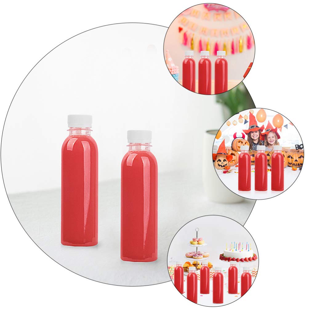 Hemoton 30 Pack Clear Plastic Drink Bottles - Empty Juice & Milk Dispenser Bottles for Beverage Storage, Smoothies, Coffee, Tea - BPA-Free, Reusable, Leak-Proof (Great for Home, Restaurant, Cafe, Party Use)