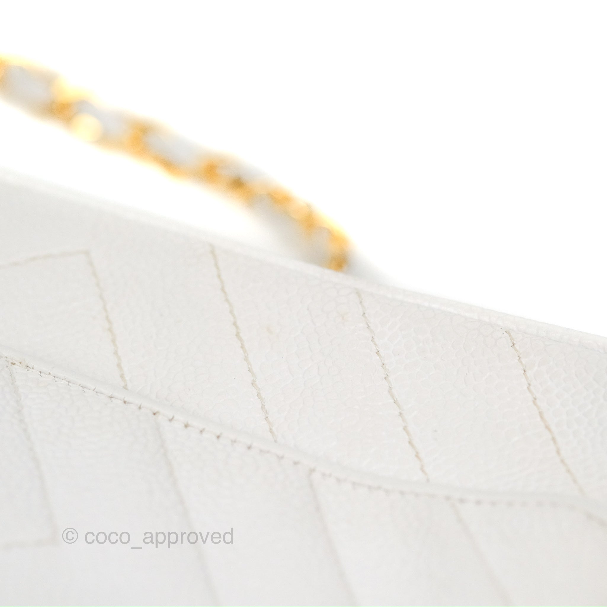 Chanel Chevron Quilted Tassel Camera Bag in White Caviar Leather with Gold Hardware - Perfect for Travel, Parties & Everyday Luxury