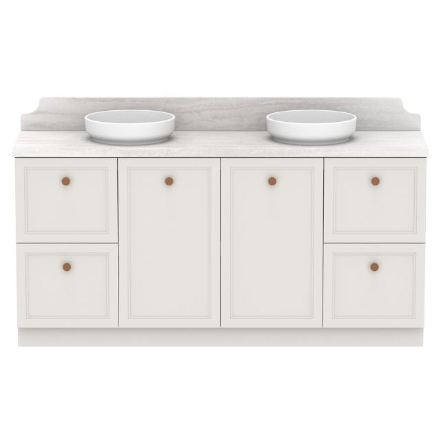 ADP Mabel Floor Standing Vanity with Premium Solid Surface Benchtop - Modern Cherry Pie Finish Bathroom Vanity for Master Bedroom & Guest Bathroom