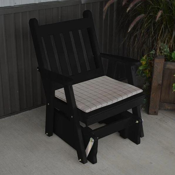 A & L Furniture Yellow Pine Traditional English Glider Chair - Comfortable Rocking Chair for Nursery, Porch & Living Room - Perfect for Relaxing & Breastfeeding