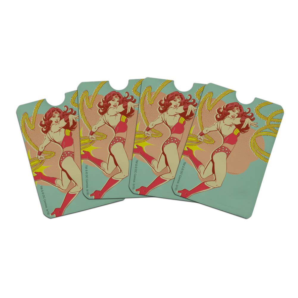 Wonder Woman Golden Lasso RFID Blocking Credit Card Holder - Set of 4 for Wallet Protection | Perfect for Travel, Shopping & Everyday Use to Prevent Digital Theft