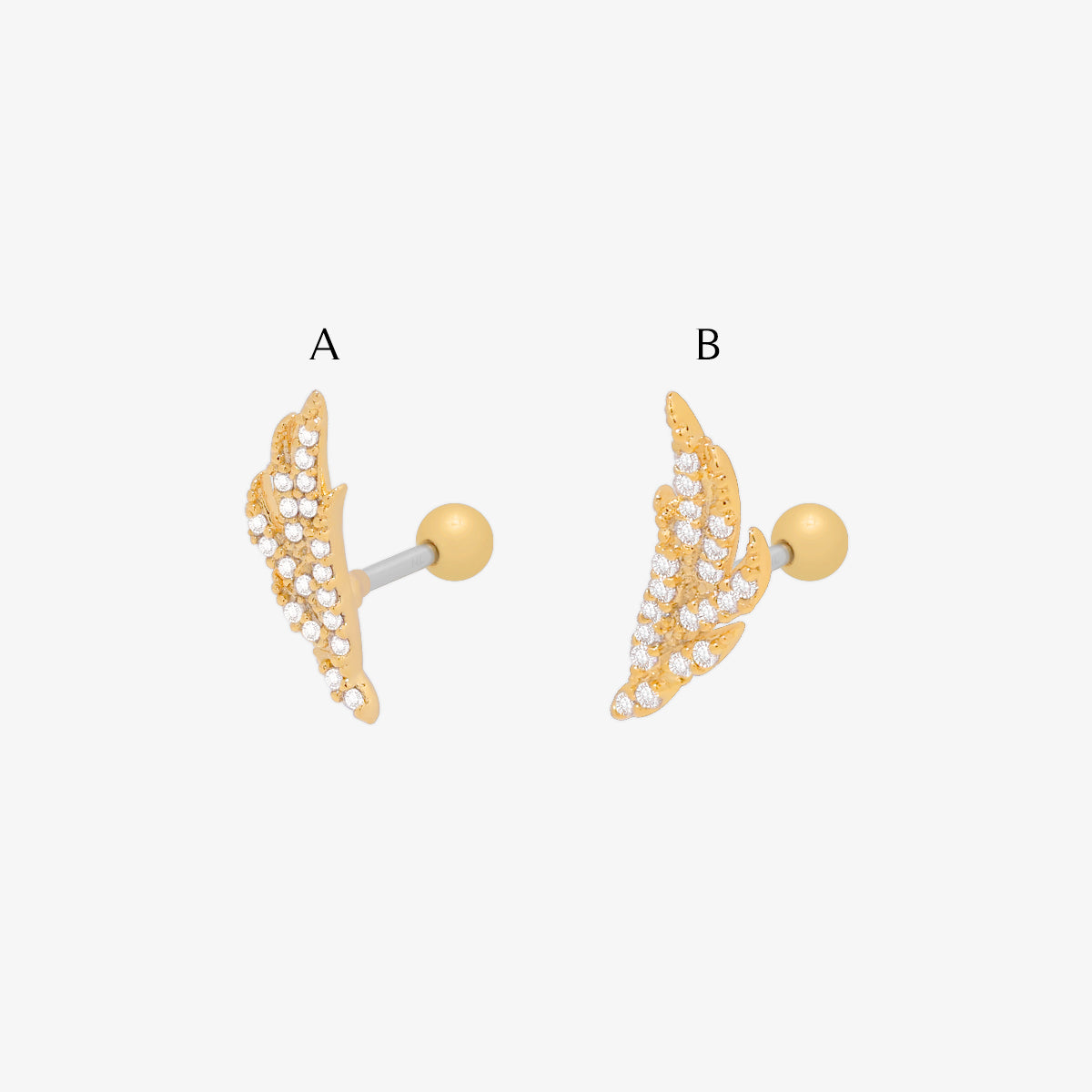 Cubic Wing Leaf Piercing - Unique Body Jewelry for Cartilage & Helix - Perfect for Everyday Wear & Special Occasions