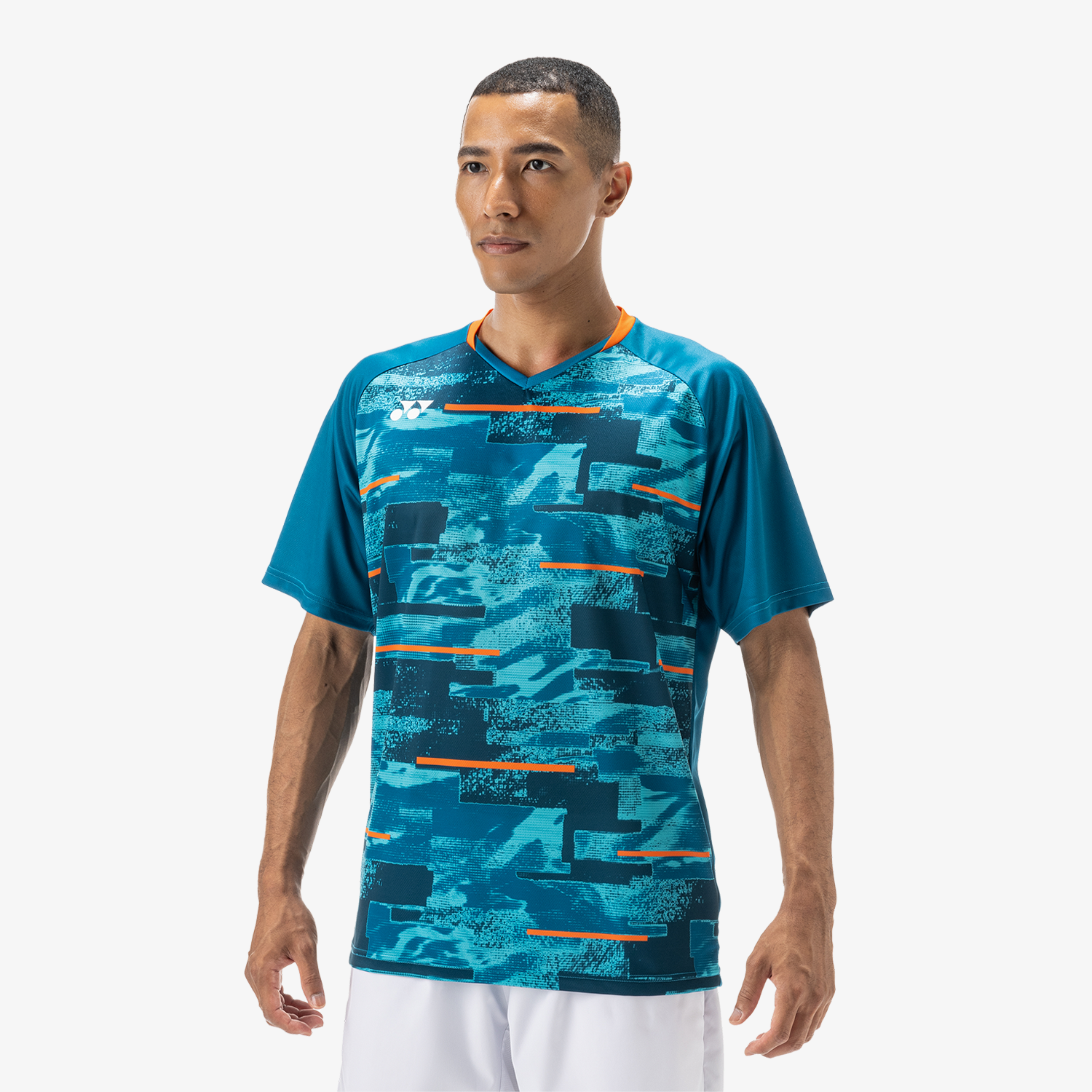 Yonex YM0034 Men's Crew Neck T-Shirt - Breathable & Comfortable Athletic Shirt for Tennis, Running & Gym Workouts (Blue Green)