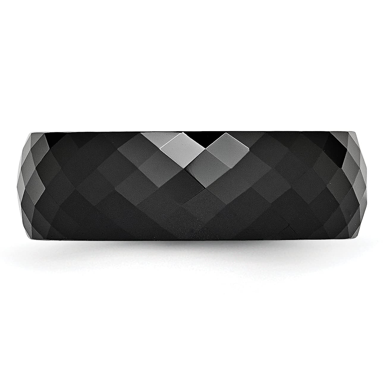 7.5mm Black Ceramic Wedding Band Ring for Men - Classic Plain Design for Engagement, Anniversary & Everyday Wear