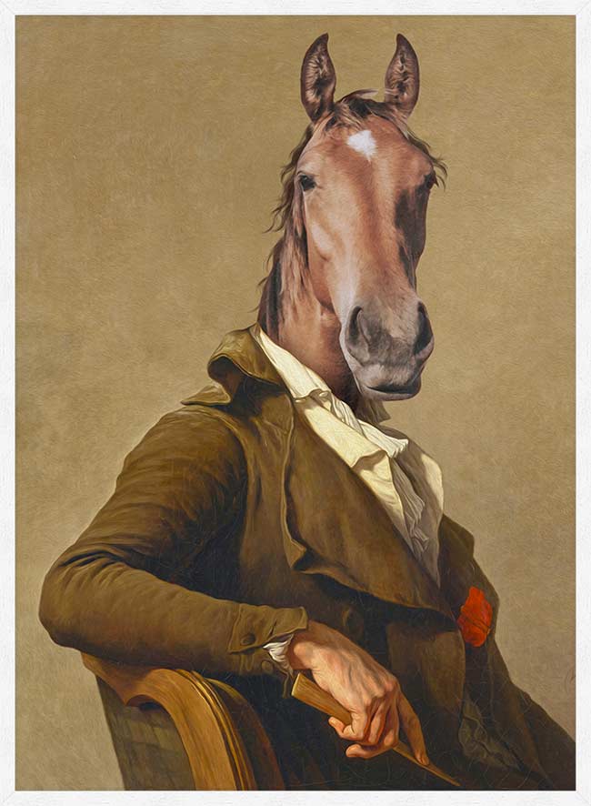 Horse Head Portrait Print Wall Art - Elegant Equine Decor for Home, Office & Ranch - Perfect for Living Room, Bedroom & Western Style Interiors