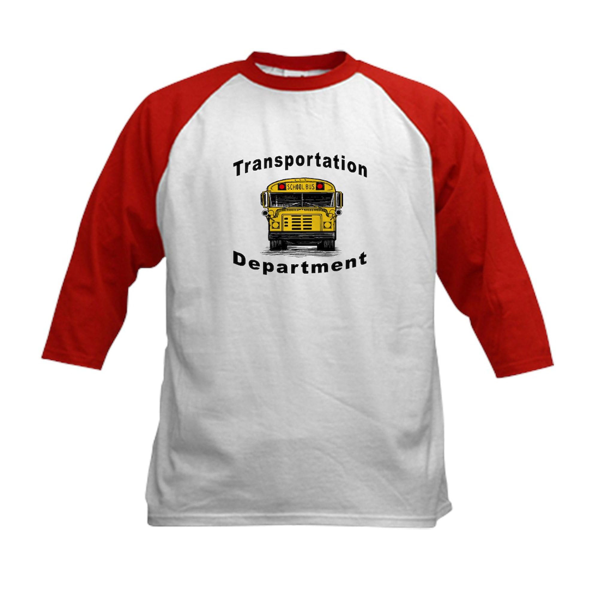 Transportation Department Kids Baseball Jersey - 3/4 Raglan Sleeve Cotton Shirt for Boys & Girls | Comfortable Youth Baseball Uniform for School Teams, Sports Events & Casual Wear