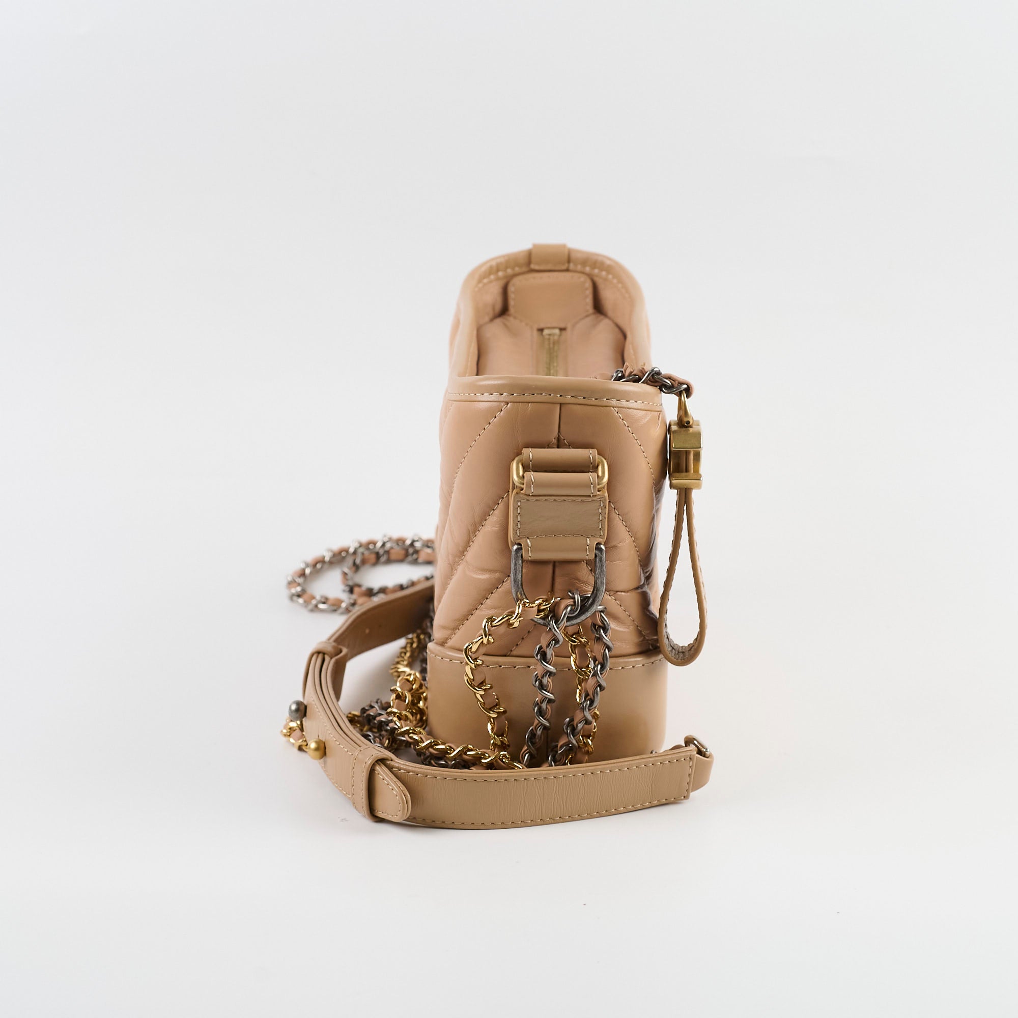 Chanel Small Chevron Gabrielle Bag in Beige | Luxury Crossbody Handbag for Women | Perfect for Everyday Use, Parties & Special Occasions
