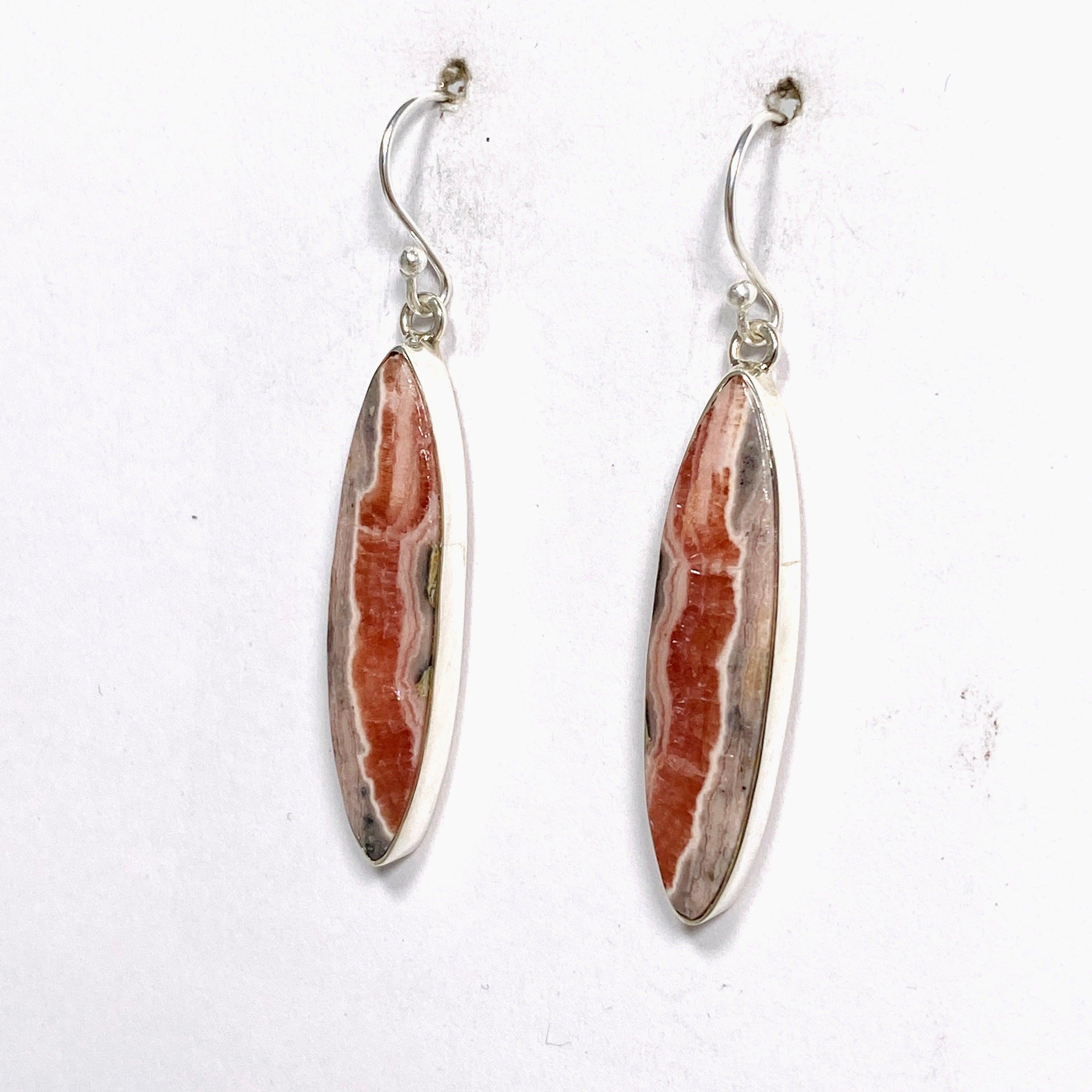 Rhodochrosite Marquise Earrings KEGJ1460 - Handmade Gemstone Jewelry for Women, Elegant Dangle Earrings for Parties, Weddings & Special Occasions