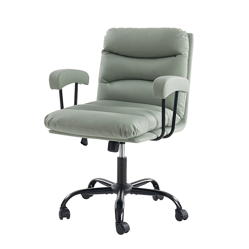 Anselm Modern Ergonomic Faux Leather Office Chair - Adjustable Swivel Desk Chair with Lumbar Support for Home & Office Workspace