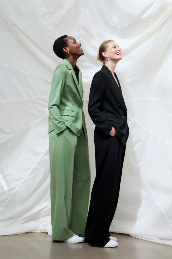 Bia Pleated Trousers for Women - Everyday Crease Resistant Black Dress Pants for Work & Office Wear