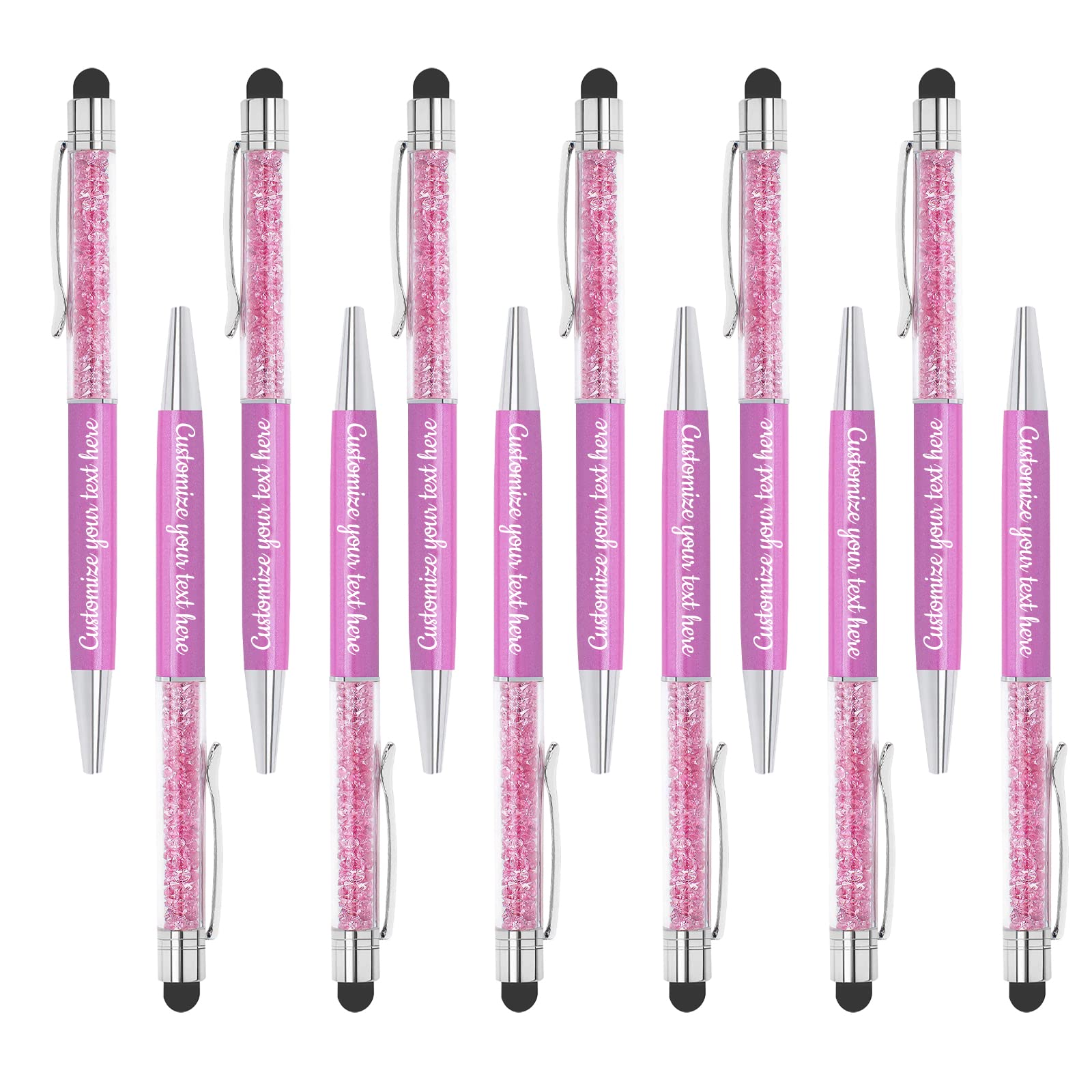Custom Engraved Ballpoint Pens 0.5mm - Personalized Pens with Name, Logo, Anniversary, Birthday & Graduation - 24 Pack Black Ink Pens for Office, School & Corporate Gifts