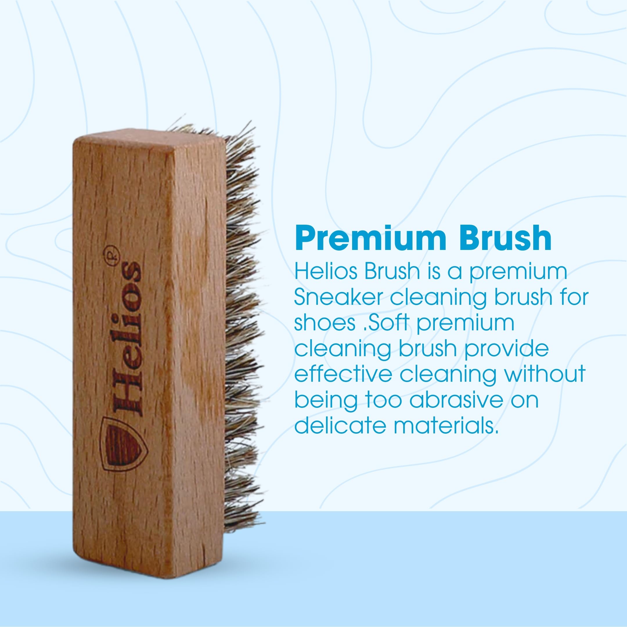 Helios Shoe Cleaning Kit - 150ml Sneaker Cleaner & Wooden Brush for Sports Shoes | Complete Sneaker Care Kit for Men & Women | Perfect for Cleaning White Shoes, Leather & Canvas Sneakers | Ideal for Gym, Running & Daily Use
