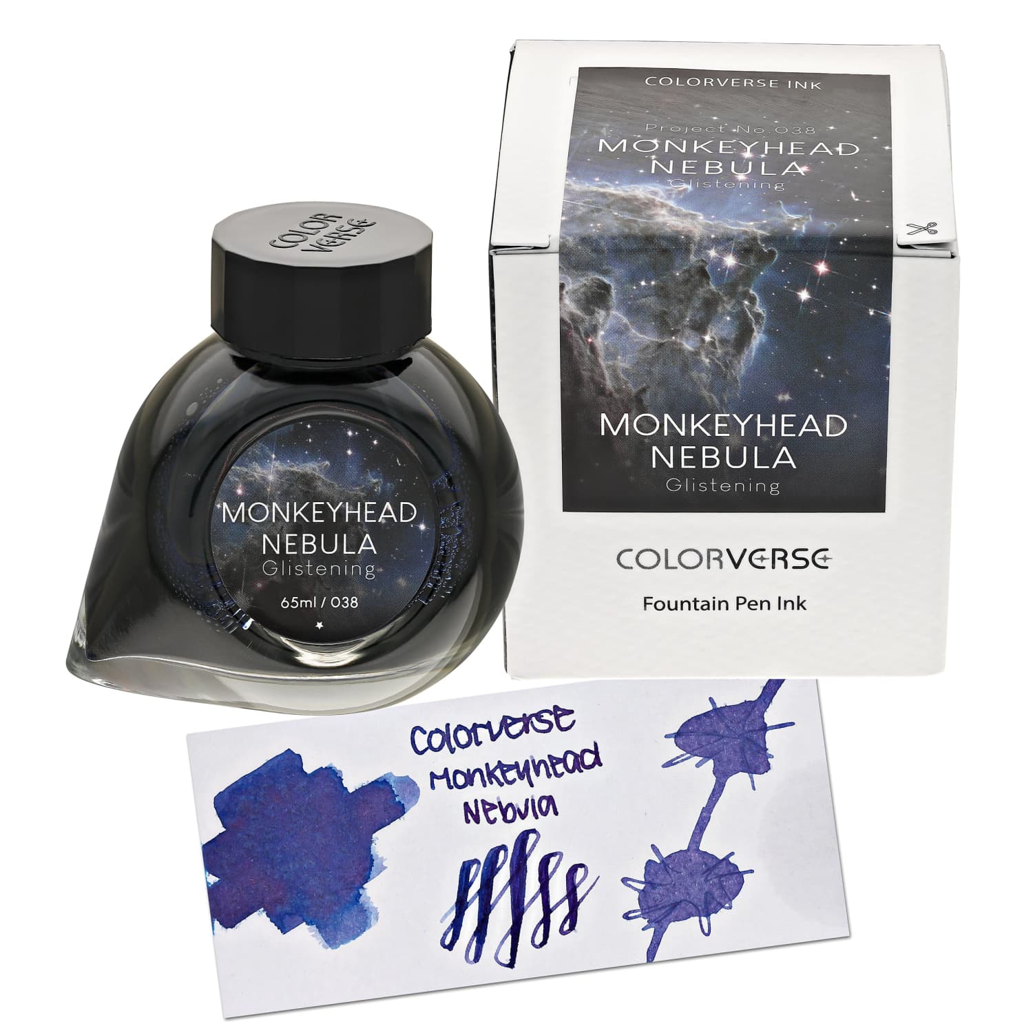 Colorverse Project Ink Vol. 6 Nebula Bottled Ink - No.038 Monkeyhead Nebula (65mL) - Premium Fountain Pen Ink for Calligraphy & Artistic Writing
