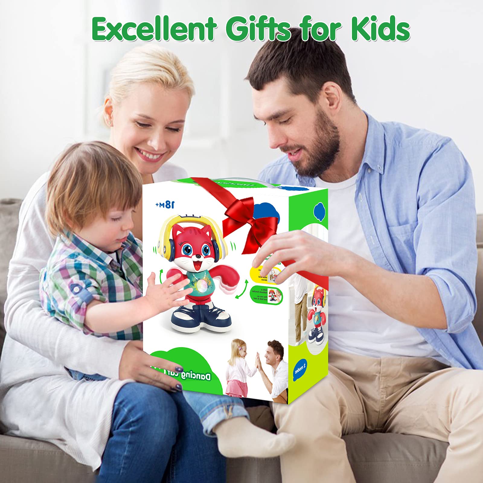 Interactive Dancing Cat Toy with Music & Recording - Early Learning Educational Baby Toy for 1 2 3 Year Old Boys & Girls (12-18 Months) | Perfect Toddler Gift for Birthday, Christmas & Playtime Fun