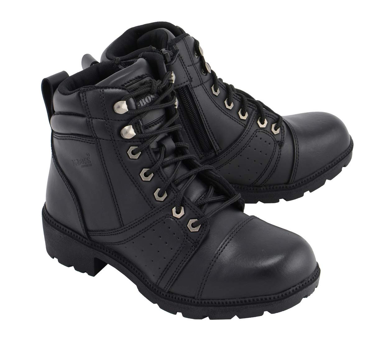 Ladies Black Leather Motorcycle Boots - Riding & Outdoor