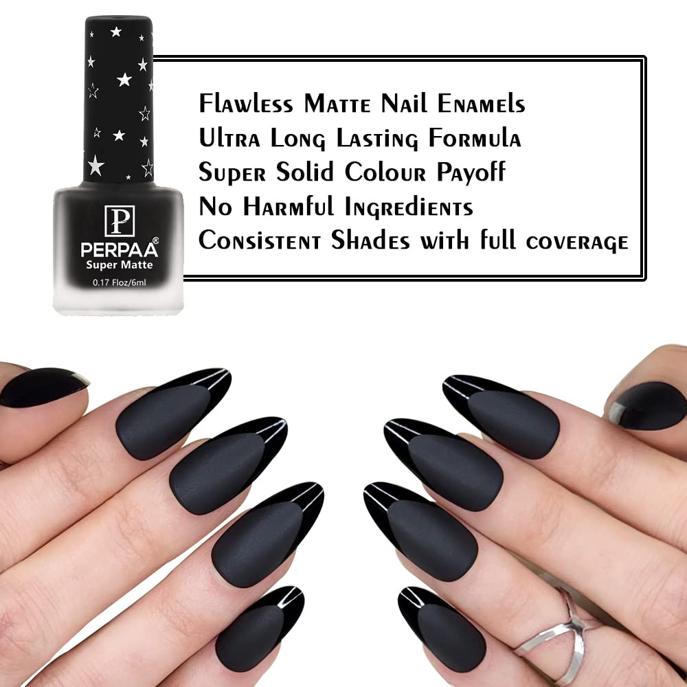 PERPAA® Super Matte Quick-Dry Nail Polish - Long Lasting, Chip Resistant Nail Paint for Women - 6ml Each - 6 Piece Multi-Color Combo (No.34) - Perfect for Everyday Wear, Parties, and Special Occasions