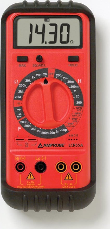 Fluke Amprobe LCR55A Digital LCR Meter - Measure Inductance, Capacitance & Resistance Accurately | Perfect for Electronics Testing, Circuit Repair & Component Analysis