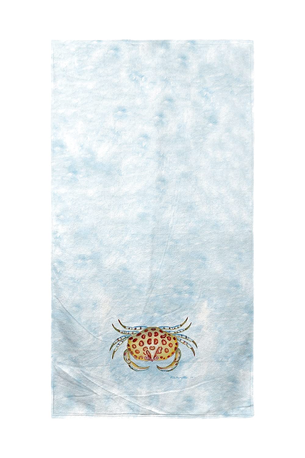 Betsy Drake Calico Crab Beach Towel - Large Soft Quick-Dry Sandproof Towel for Pool, Beach, Picnic & Outdoor Activities