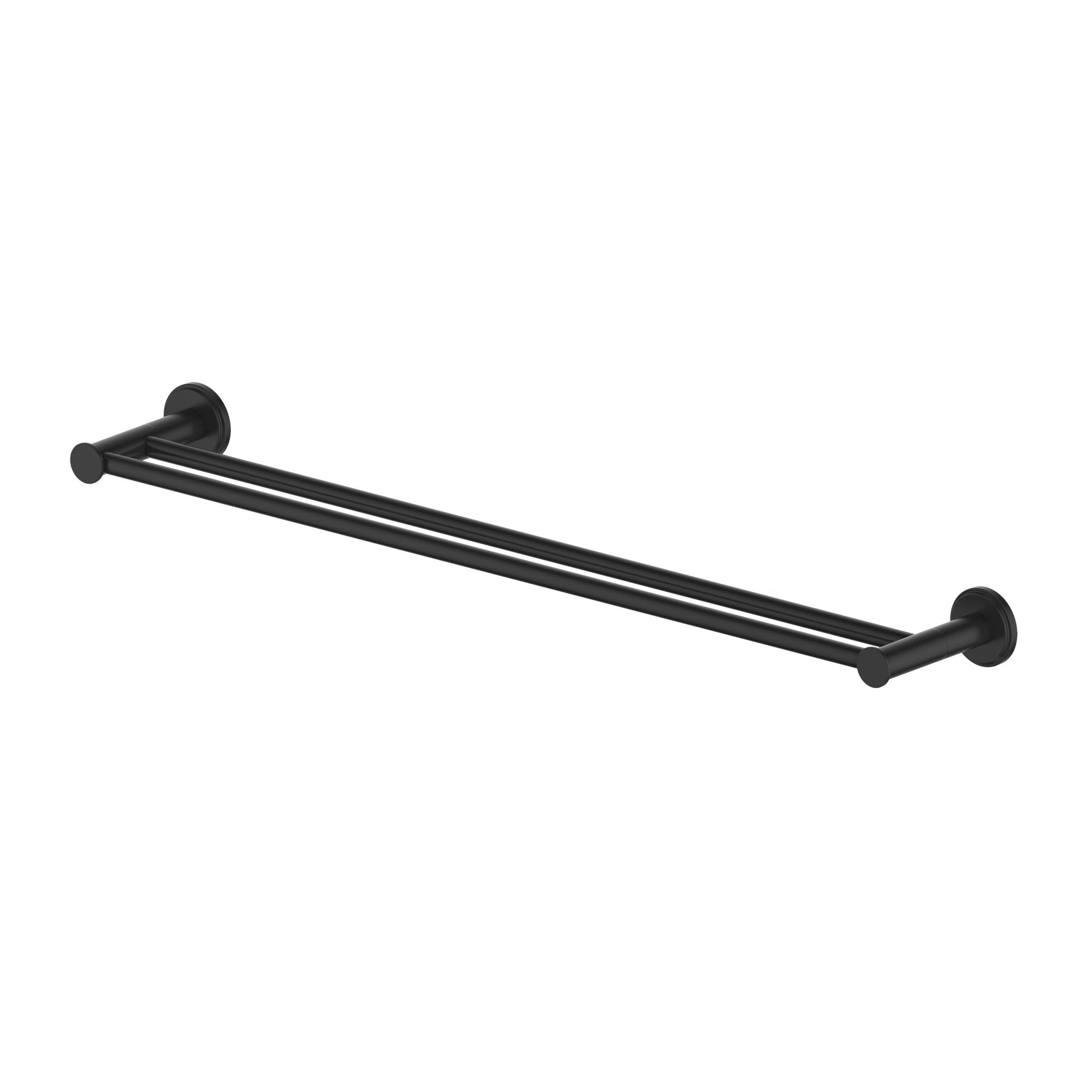 ZLINE El Dorado Double Towel Rail in Matte Black - Heavy Duty Bathroom Towel Holder for Spa, Hotel & Home Decor (ELD TRD MB)