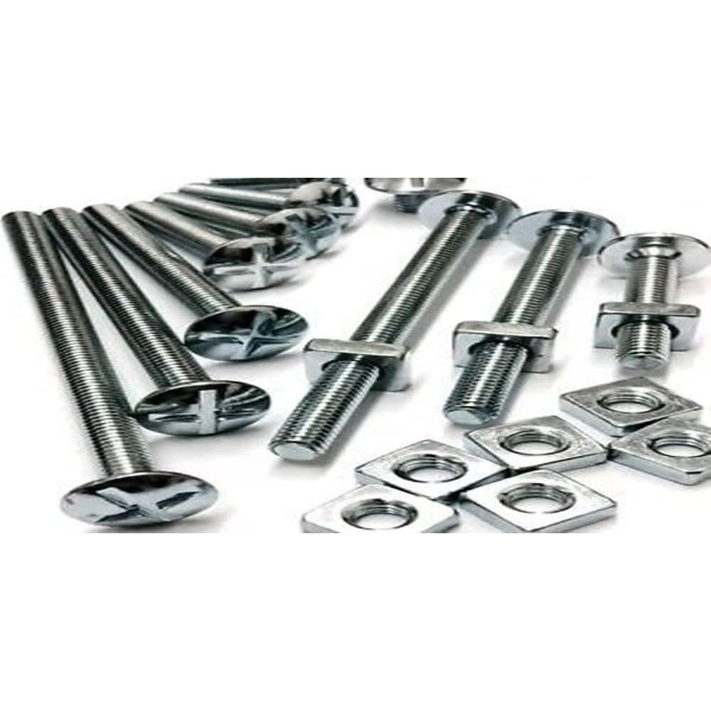 Bulk BH06530 Bright Zinc Plated Steel Roofing Bolts & Nuts Assortment Kit - Durable Workshop Hardware for Roofing, Construction & DIY Projects