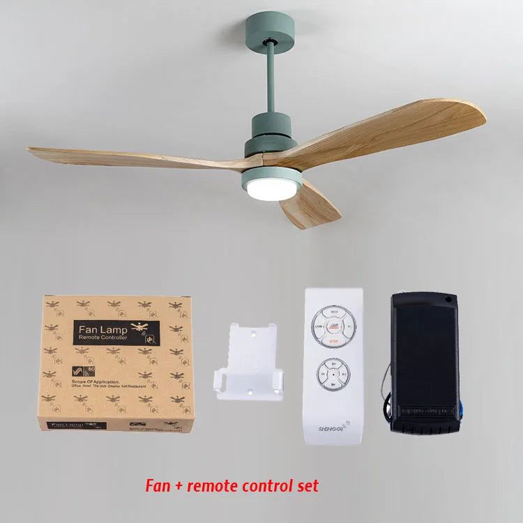 Vintage Wooden Ceiling Fan with Light Kit and Remote Control - Perfect for Living Room, Bedroom, and Patio Cooling