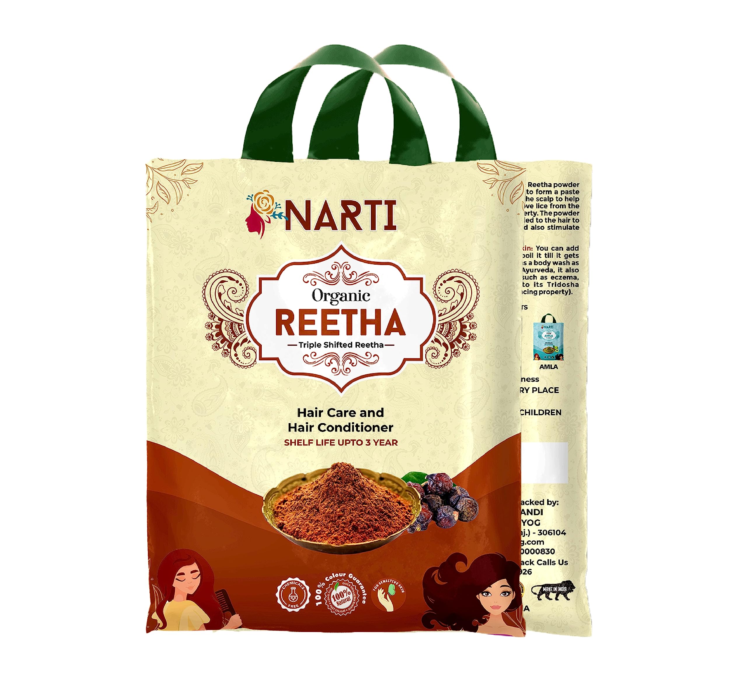 Organic Reetha Powder for Hair Growth & Care - 500g | Natural Soapnut Powder for Smooth & Shiny Hair | Promotes Hair Strength & Scalp Health | Ideal for DIY Hair Wash, Shampoo & Scalp Treatment at Home