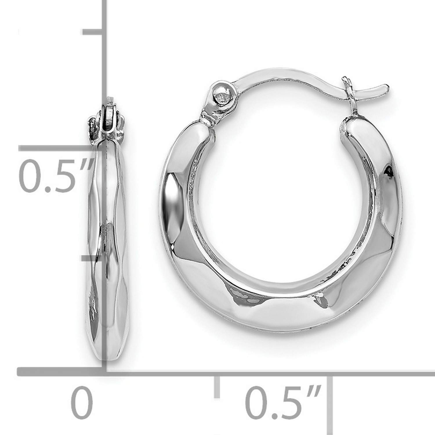 14K White Gold Hinged Hoop Earrings for Women - 14x15mm Classic Dangle Hoops - Perfect for Everyday Wear, Date Night & Special Occasions