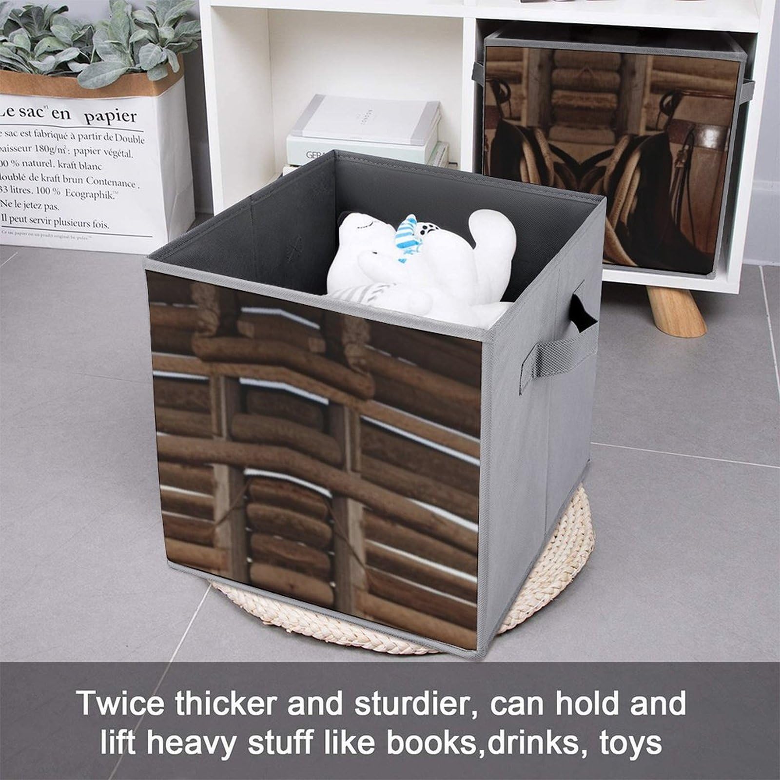 6-Pack American West Rodeo Collapsible Storage Bins with Handles - Large Closet Organizer, Clothing Storage Boxes for Home & Office Organization | Perfect for Bedroom, Closet, Laundry Room & Kids' Toy Storage