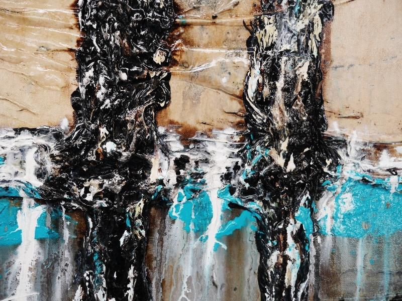 Jaded Beauty 160cm x 100cm Black Abstract Canvas Wall Art - Modern Home Decor for Living Room, Bedroom & Office