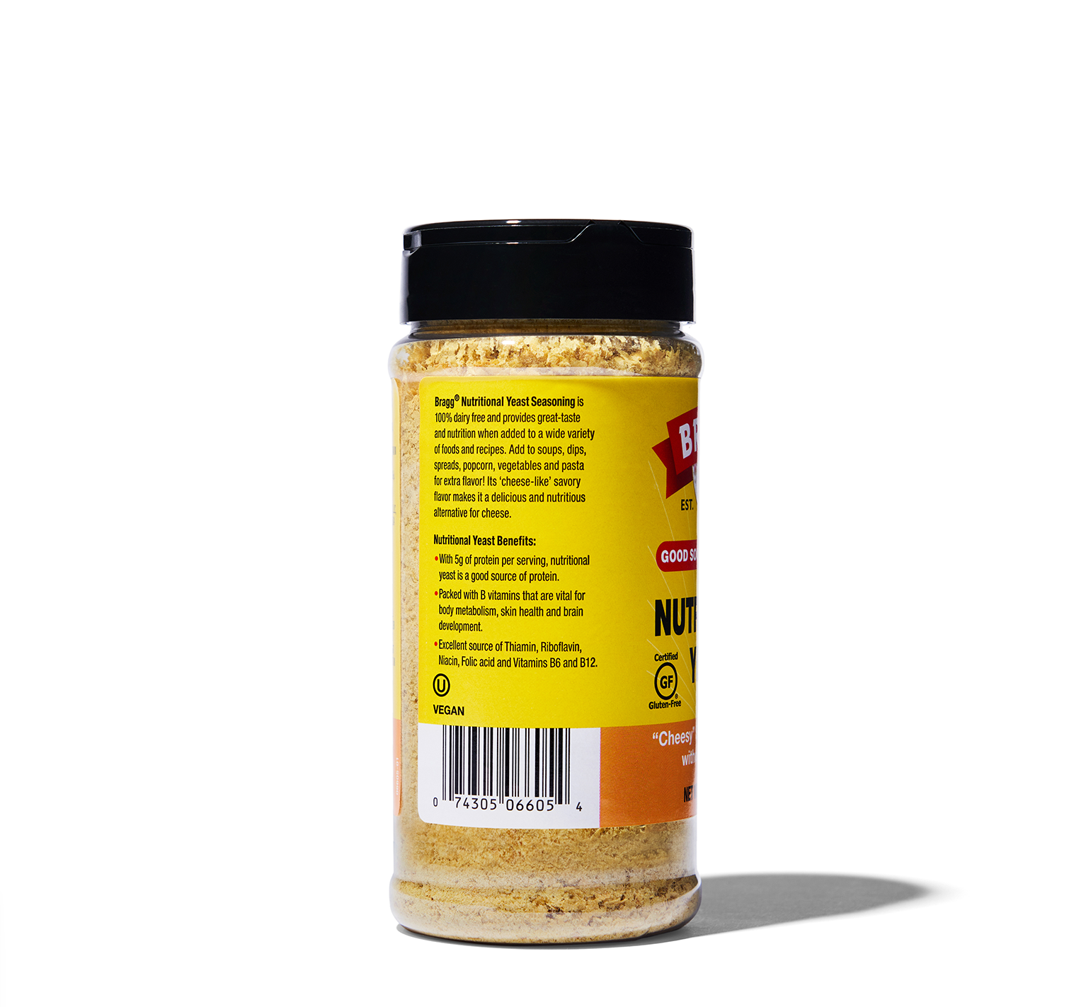Bragg Nutritional Yeast Seasoning - Vegan Cheese Flavor, Gluten-Free & Non-GMO - Perfect for Popcorn, Pasta & Salad Topping