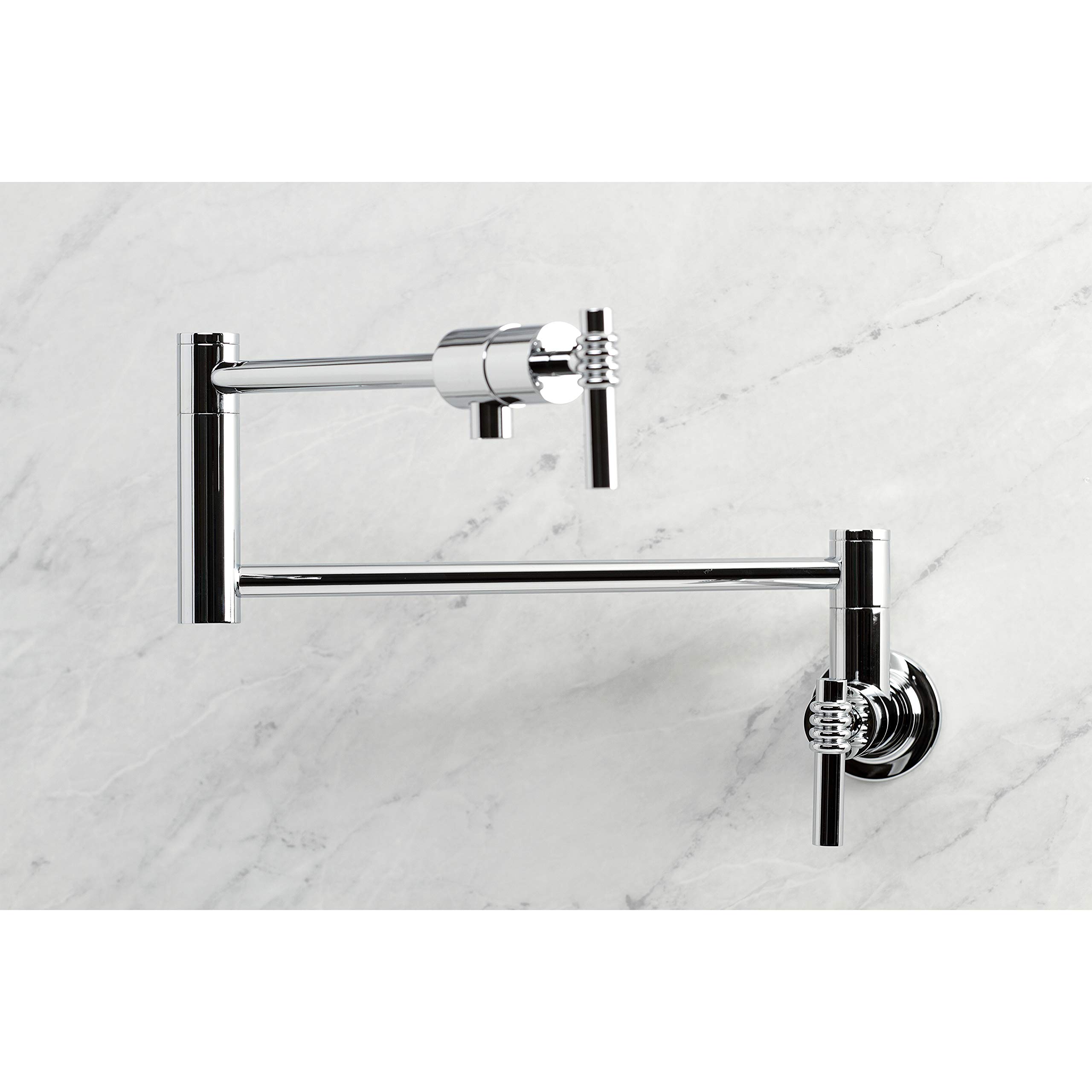 Kingston Brass KS4101ML Milano Wall Mount Pot Filler Faucet - Polished Chrome Finish - Ideal for Kitchen Sink, Stove & Cooking Area