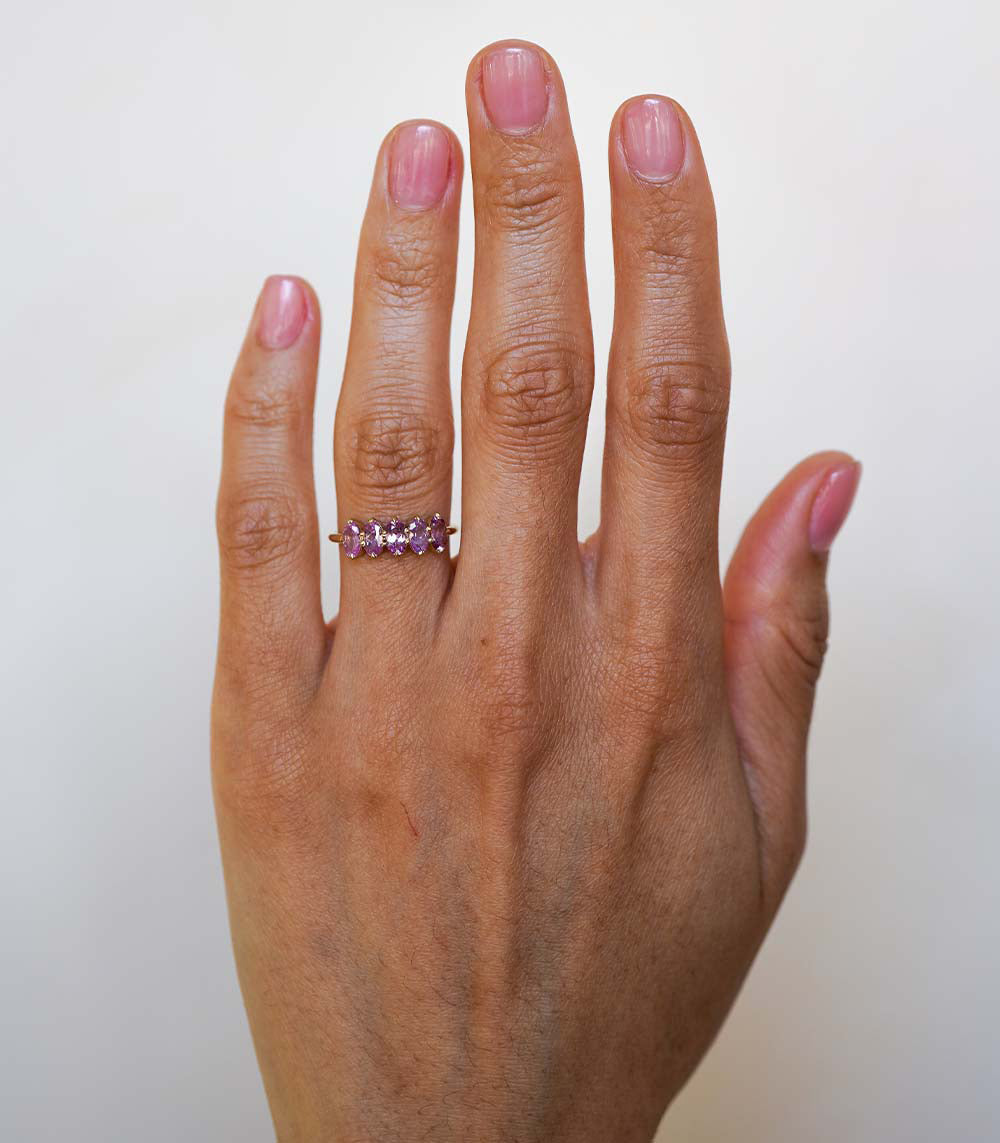 Claudette Gemstone Stacking Band Ring - Dainty Adjustable Stackable Rings for Women - Perfect for Layering, Everyday Wear & Gift Giving