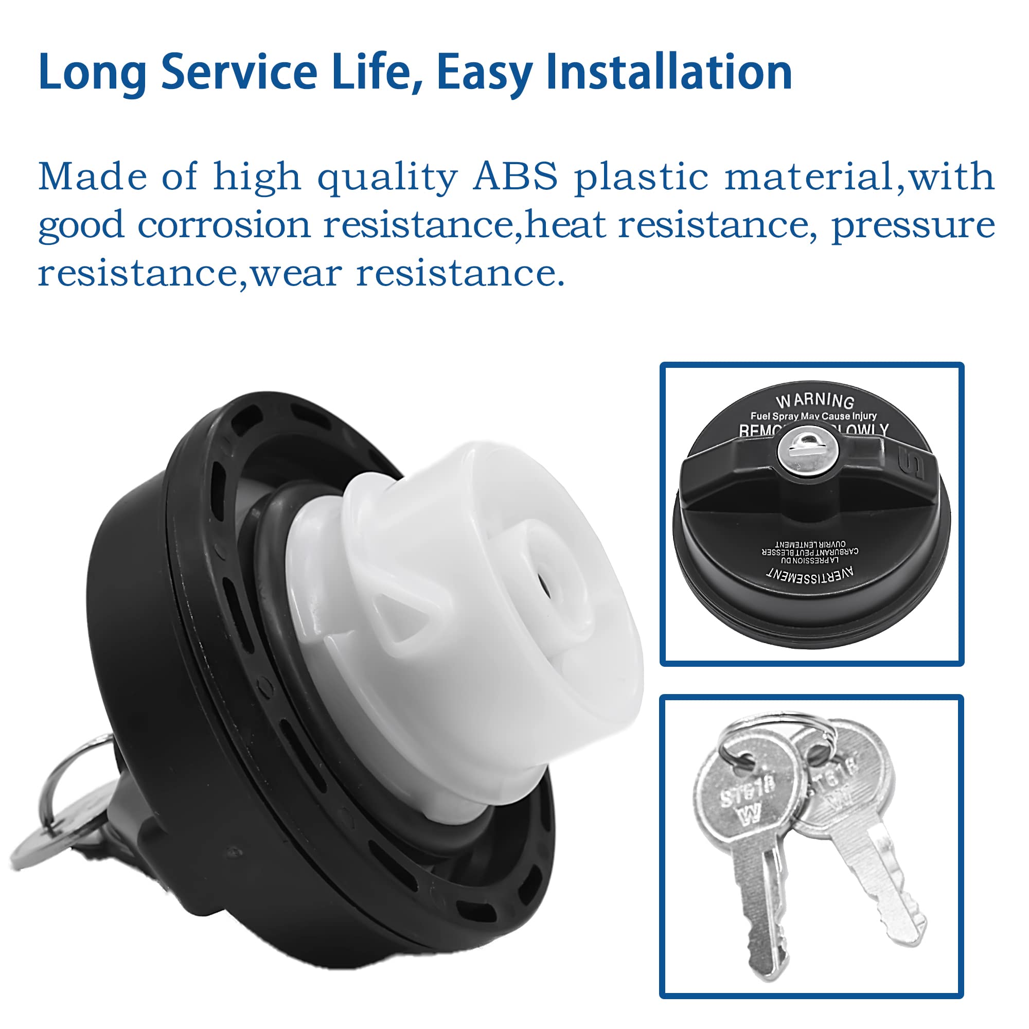 Jeep & Dodge Locking Gas Cap - Compatible with Wrangler TJ JK, Liberty, Cherokee, Grand Cherokee, Commander, Patriot, Ram 1500 2500, Dodge Journey Caravan Avenger - Replaces OEM #05278655AB - Anti-Theft Fuel Tank Security for Parking & Road Trips