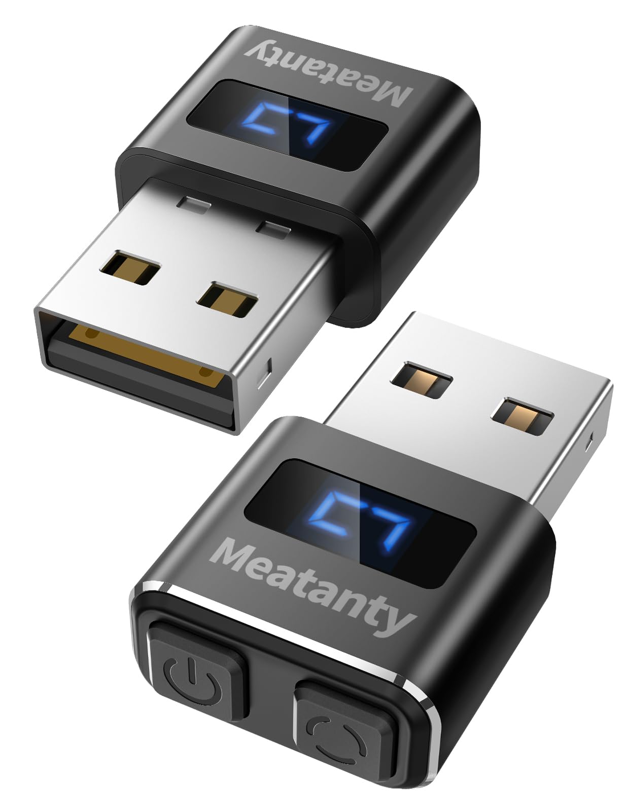 Meatanty 2-Pack USB Mouse Jiggler - Undetectable Mouse Mover with Auto Shake, Separate Mode & ON/OFF Buttons - Keep PC/Laptop Active for Work, Gaming & Remote Meetings - Prevent Sleep Mode for Computers