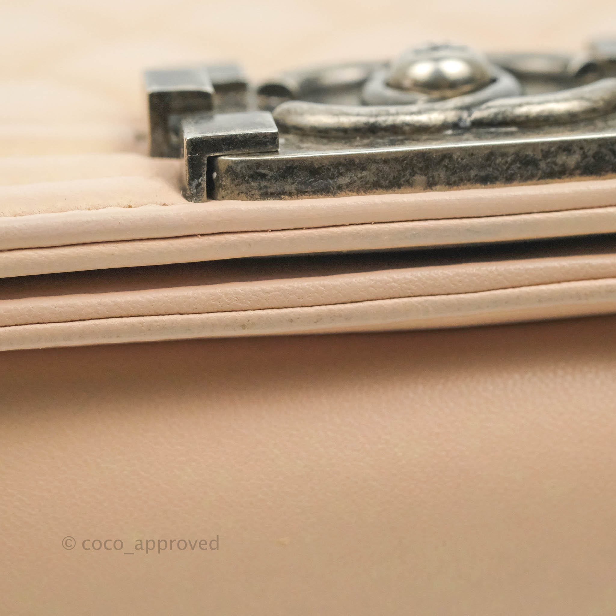 Chanel Boy Small Light Beige Pink Calfskin Bag with Ruthenium Hardware - Luxury Crossbody Purse for Women, Perfect for Date Night & Evening Events
