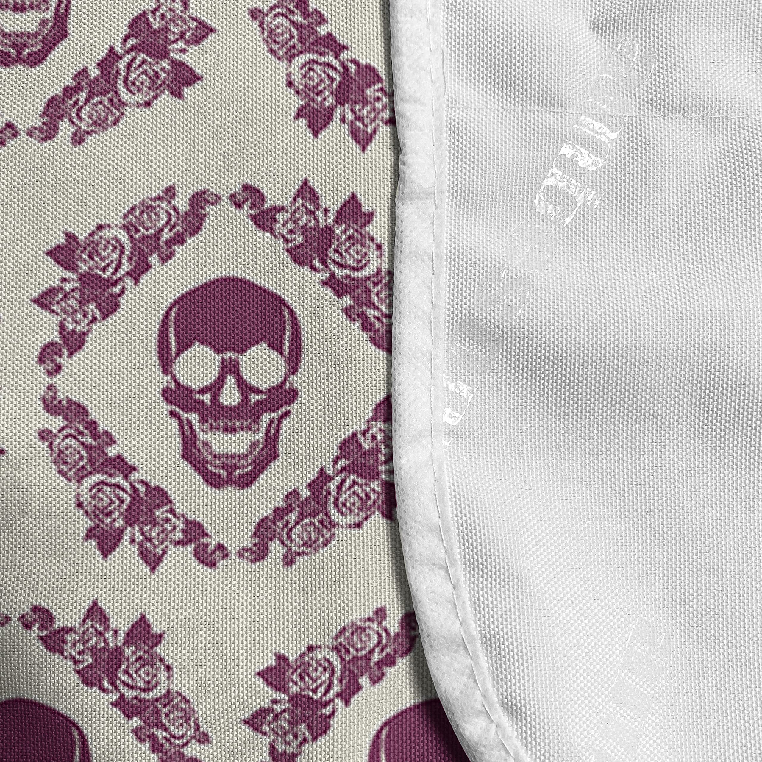 Ambesonne Sugar Skull Microwave Cover - Monochrome Calavera Floral Wreath Design, Waterproof Kitchen Organizer with Pockets, 36