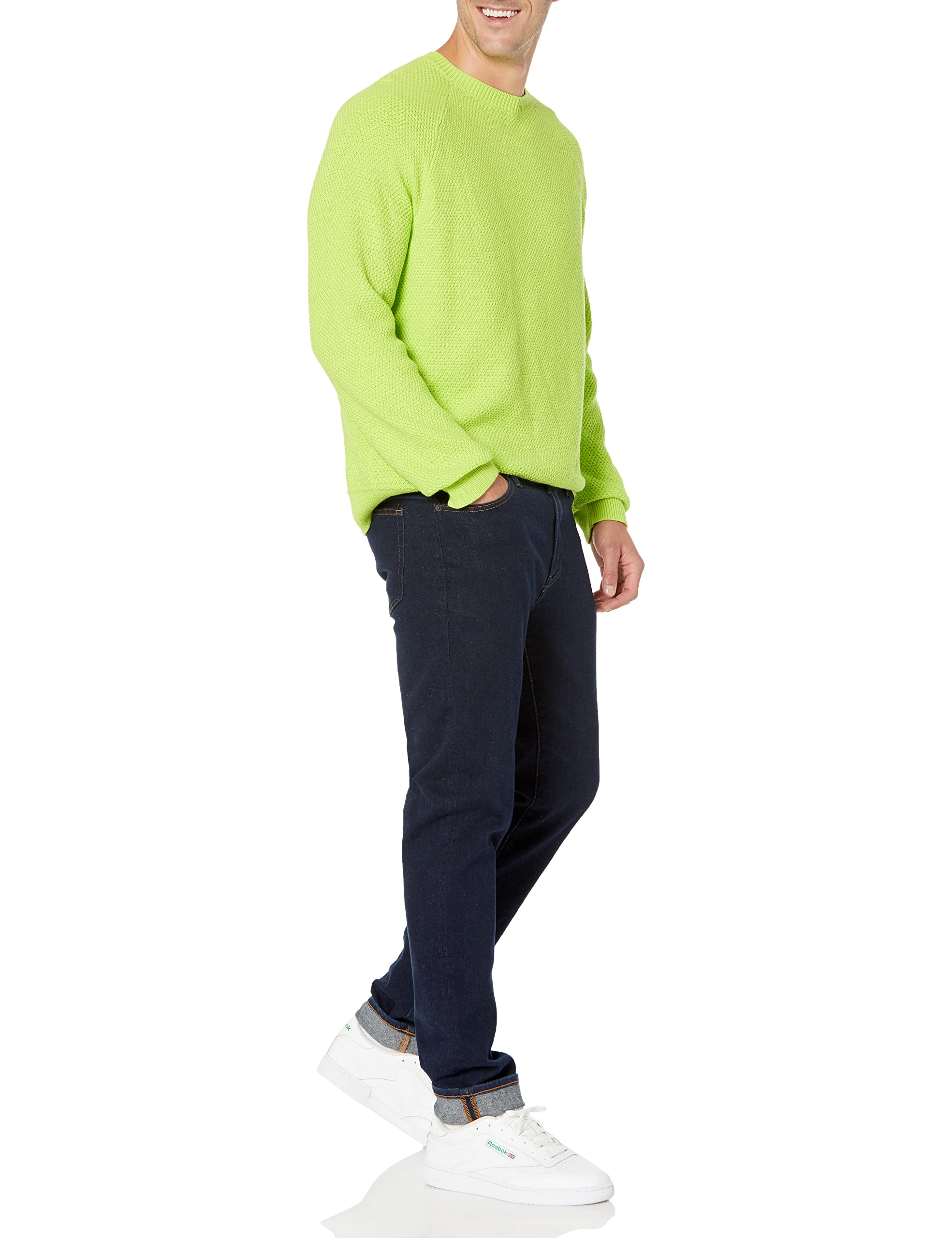 Amazon Essentials Men's Oversized Crewneck Sweatshirt - Soft Textured Cotton Blend Pullover for Casual Wear, Lounge & Street Style