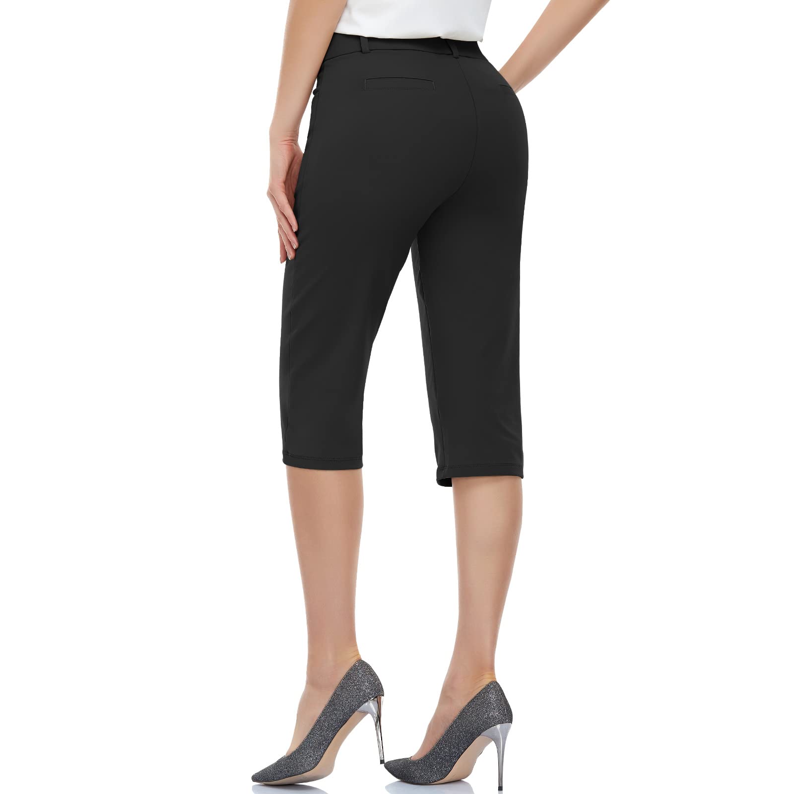 HISKYWIN Women's Stretchy Yoga Dress Pants - Straight Leg & Bootcut Office Slacks with Pockets for Business Casual, Petite Sizes - Perfect for Work, Yoga & Everyday Comfort