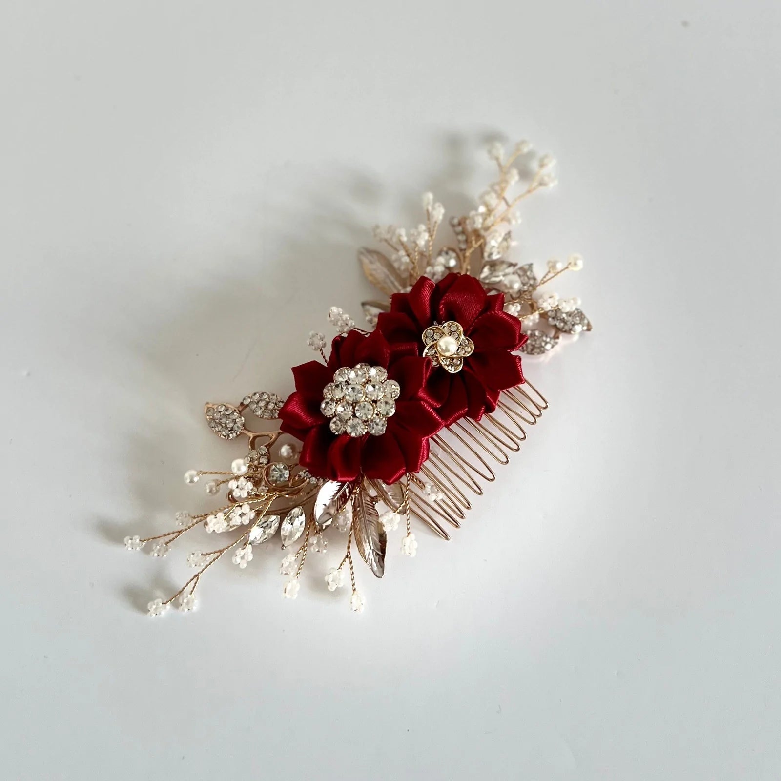 Floral Bridal Hair Comb | Wedding Hair Accessories with Flowers | All Colors Available (TT327) | Perfect for Bridal Bouquets, Bridesmaids & Special Occasions