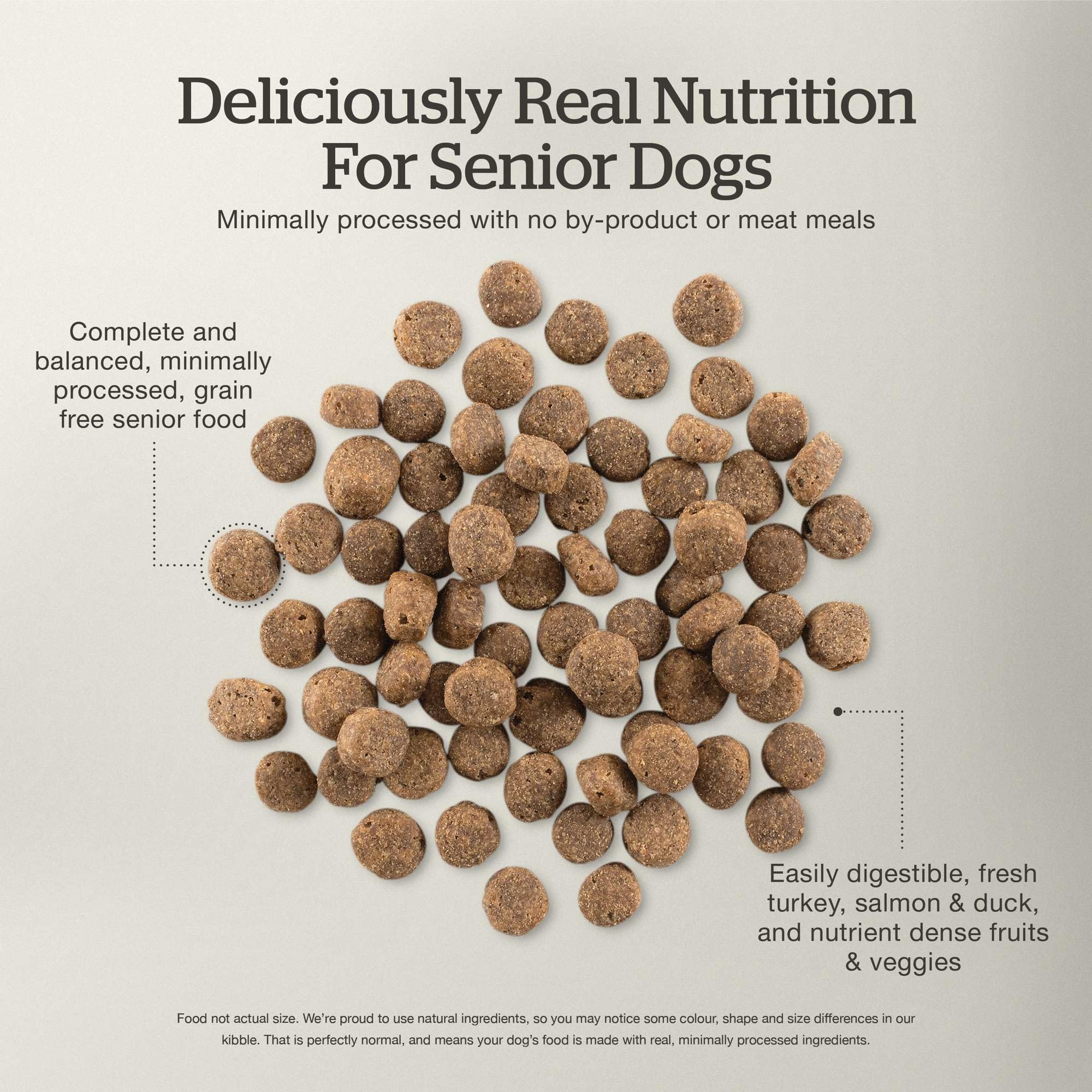 Now Fresh Grain-Free Dry Dog Food for Senior Dogs - Turkey, Salmon & Duck Recipe - All Breed Sizes - 12 lb Bag - Perfect for Aging Dogs with Sensitive Stomachs & Joint Support Needs