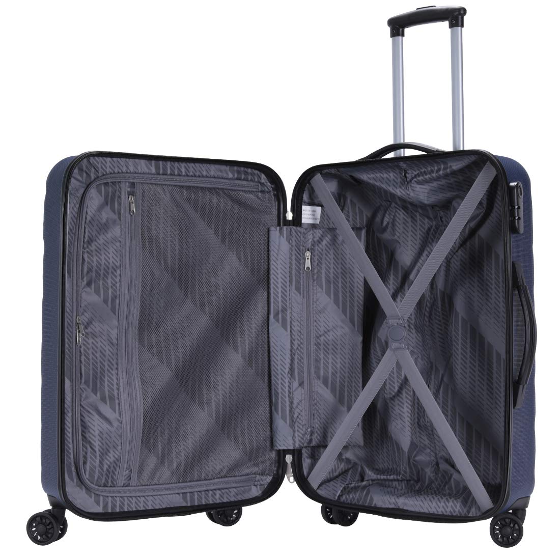 20 Inch Navy Blue ABS Hardside Carry-On Spinner Suitcase - Lightweight, Anti-Scratch Luggage for Business Travel & Weekend Getaways