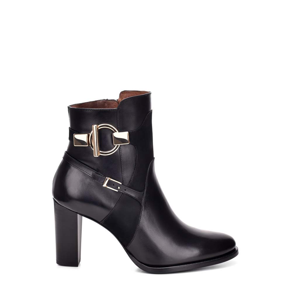 FRANCO CUADRA Genuine Leather Women's Ankle Boots Black - Stylish & Comfortable for Work, Party & Everyday Wear