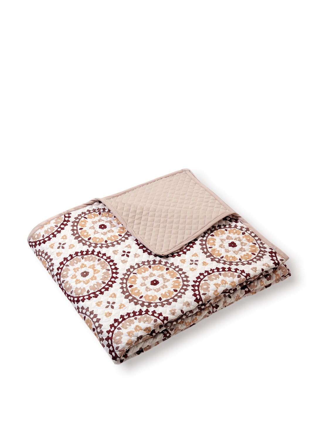 Stylemaster Twill & Birch Melina Print Quilted Bedspread - Queen Size Chocolate Brown Bed Cover for Cozy Winter Nights & Farmhouse Decor