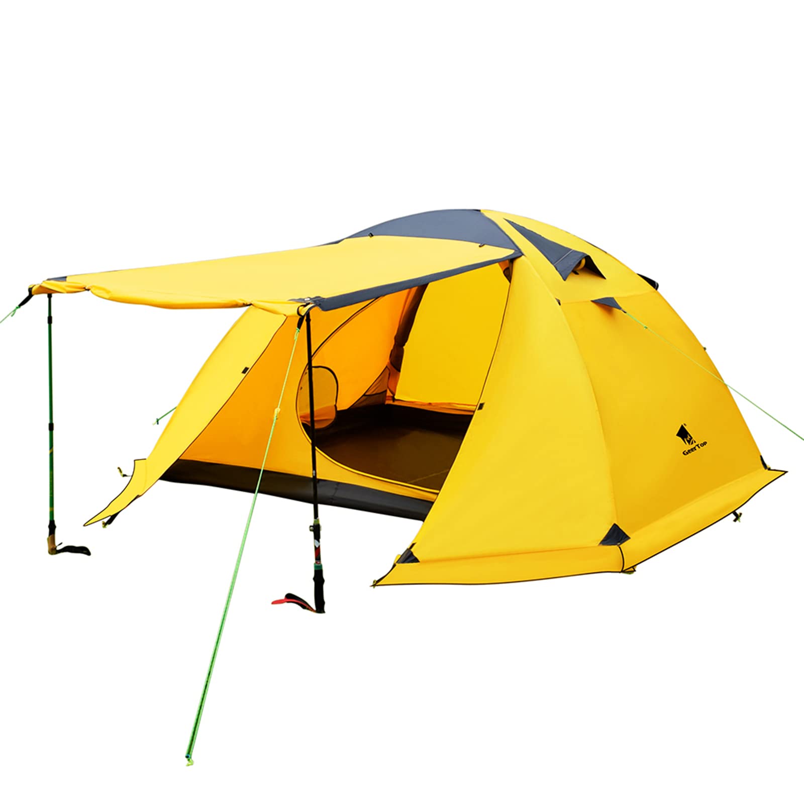 GEERTOP 4 Person 4 Season Waterproof Camping Tent - Double Layer Lightweight Family Tent for Hiking, Backpacking & Outdoor Adventures - Perfect for Camping Trips, Family Gatherings & Wilderness Exploration