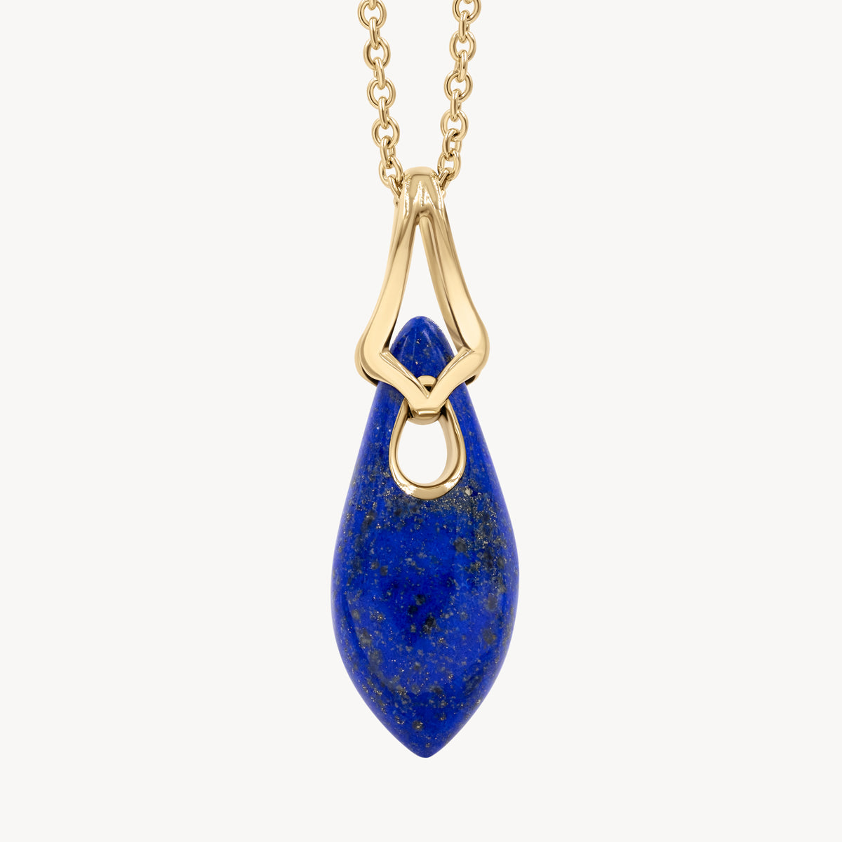 Lapis Lazuli Elongated Droplet Pendant Necklace - Blue Stone Jewelry for Women, Healing Crystal Gift for Meditation & Spiritual Protection