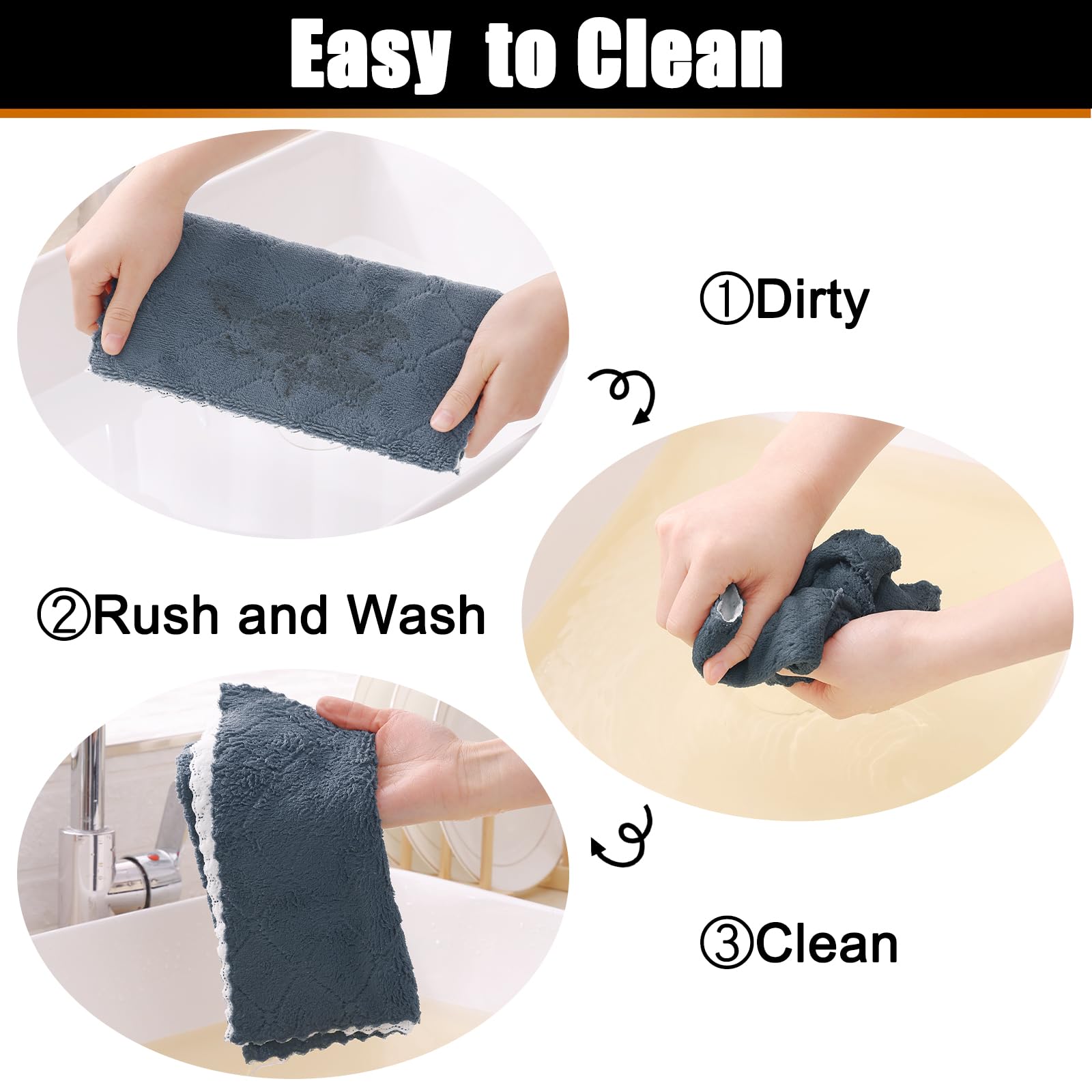 12 Pack Super Soft & Absorbent Kitchen Dish Towels (10
